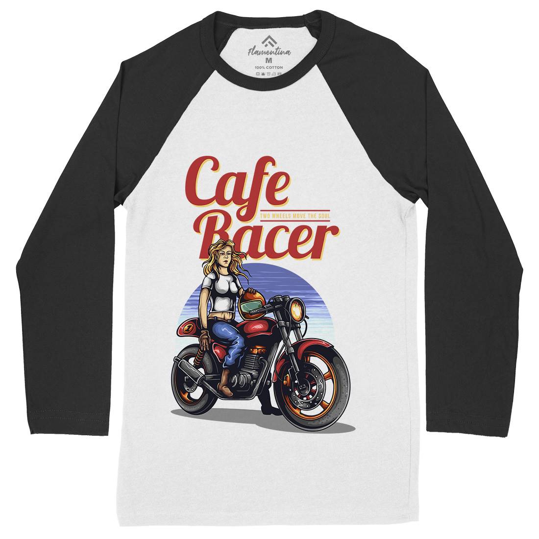 Cafe Racer Mens Long Sleeve Baseball T-Shirt Motorcycles A407