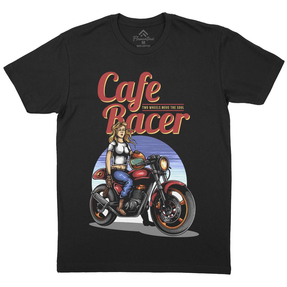 Cafe Racer Mens Organic Crew Neck T-Shirt Motorcycles A407