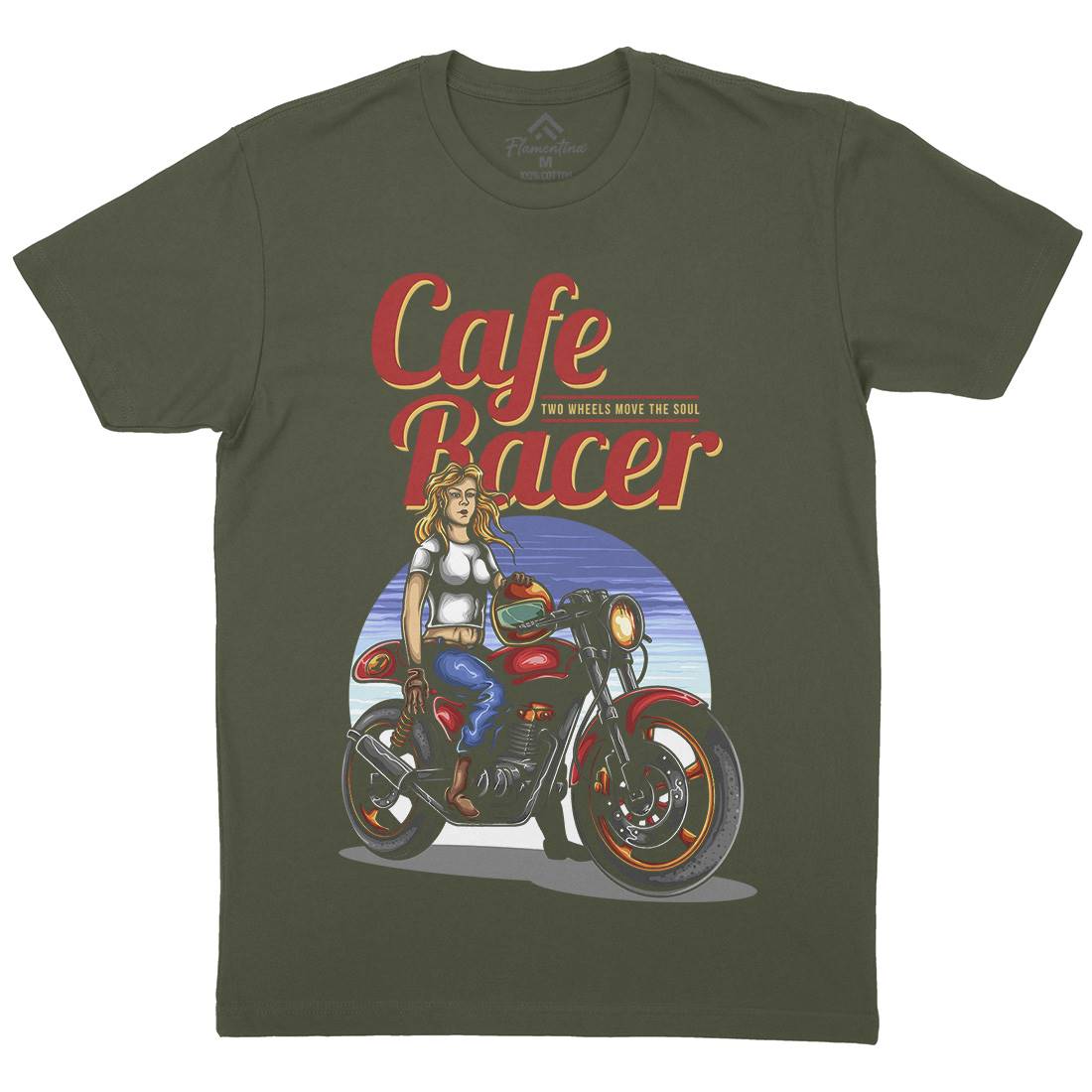 Cafe Racer Mens Organic Crew Neck T-Shirt Motorcycles A407