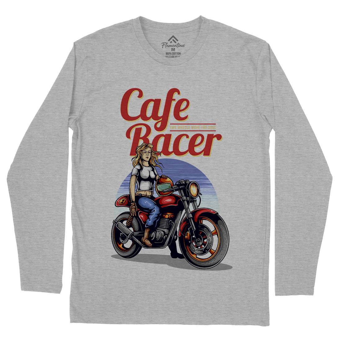 Cafe Racer Mens Long Sleeve T-Shirt Motorcycles A407