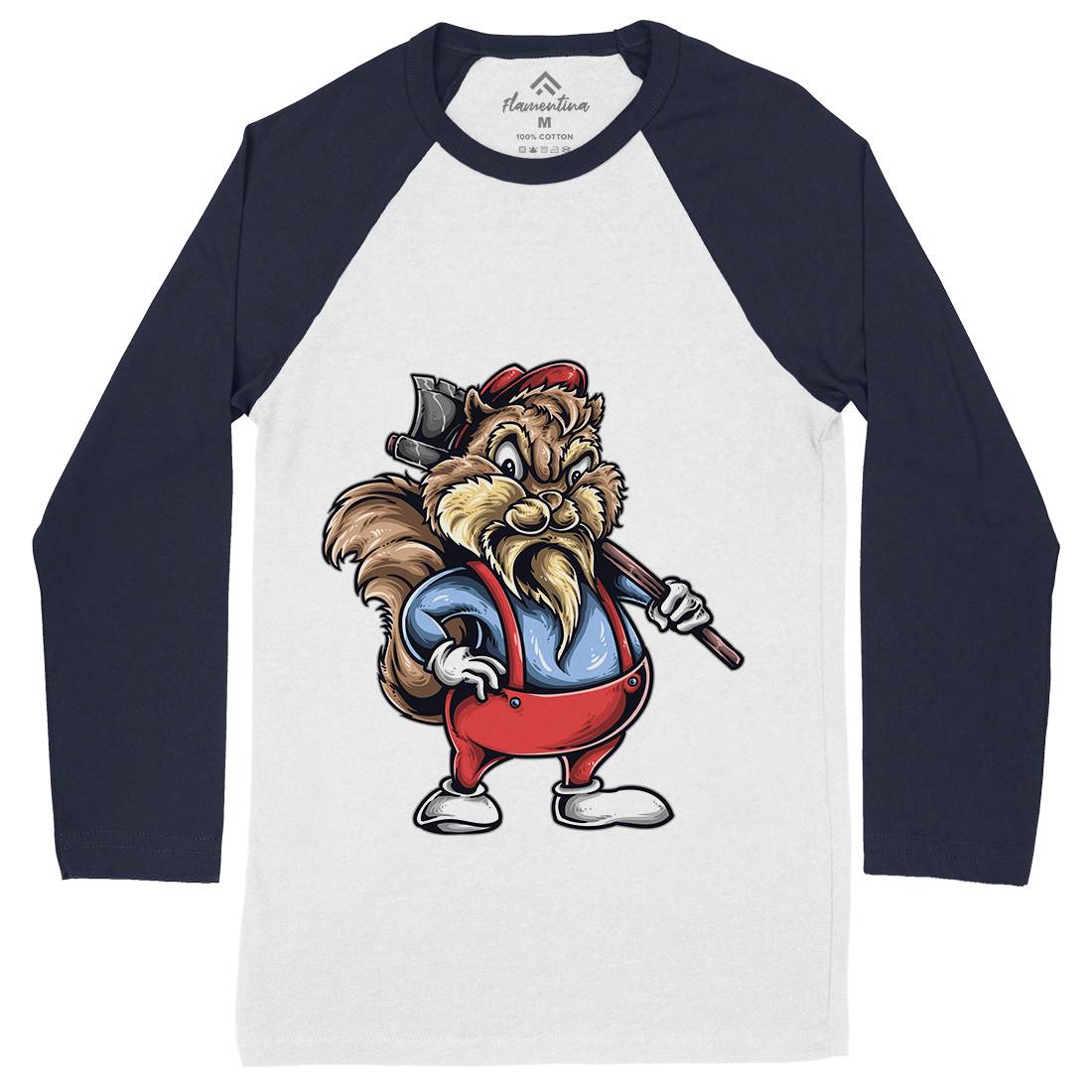 Chip Wood Mens Long Sleeve Baseball T-Shirt Animals A409