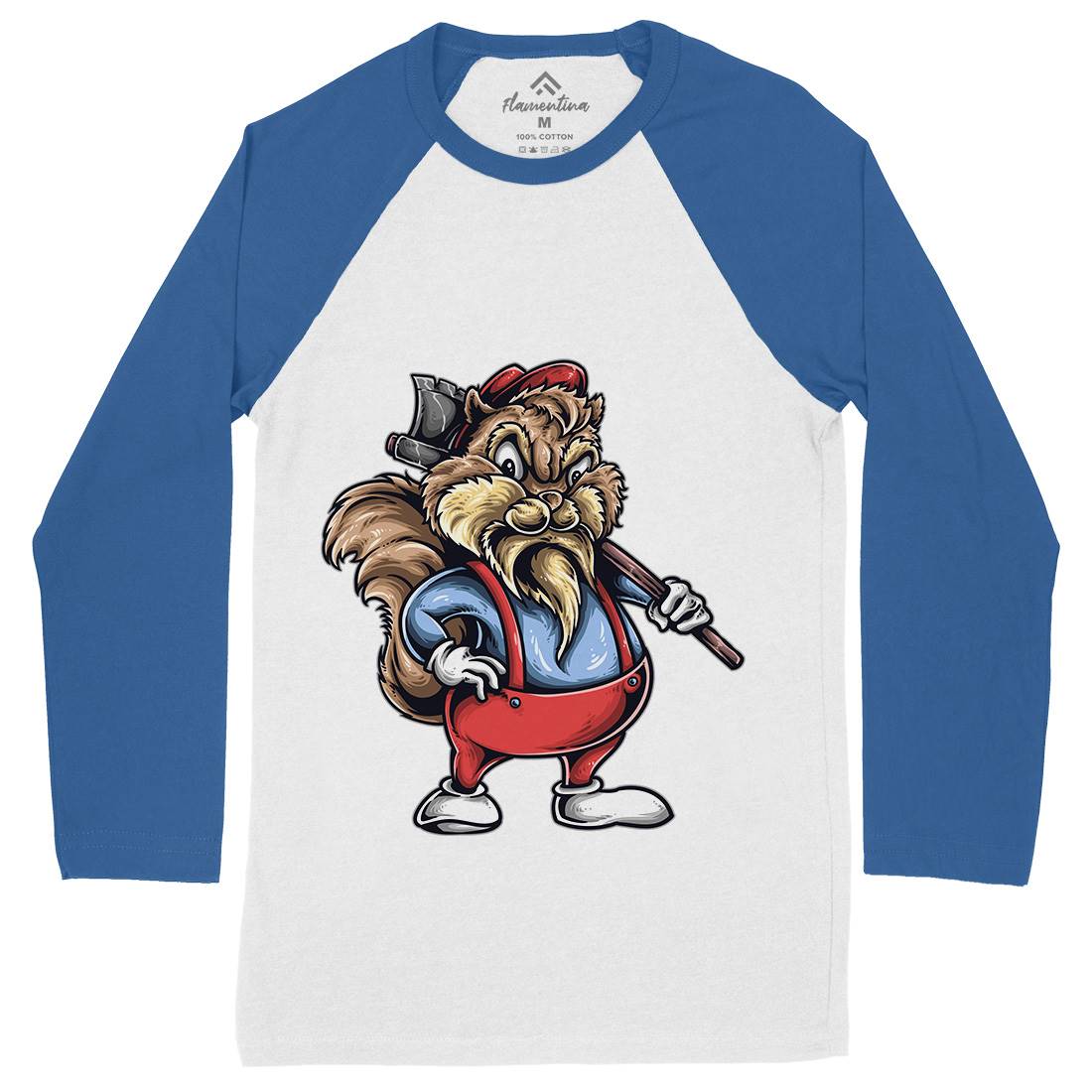 Chip Wood Mens Long Sleeve Baseball T-Shirt Animals A409