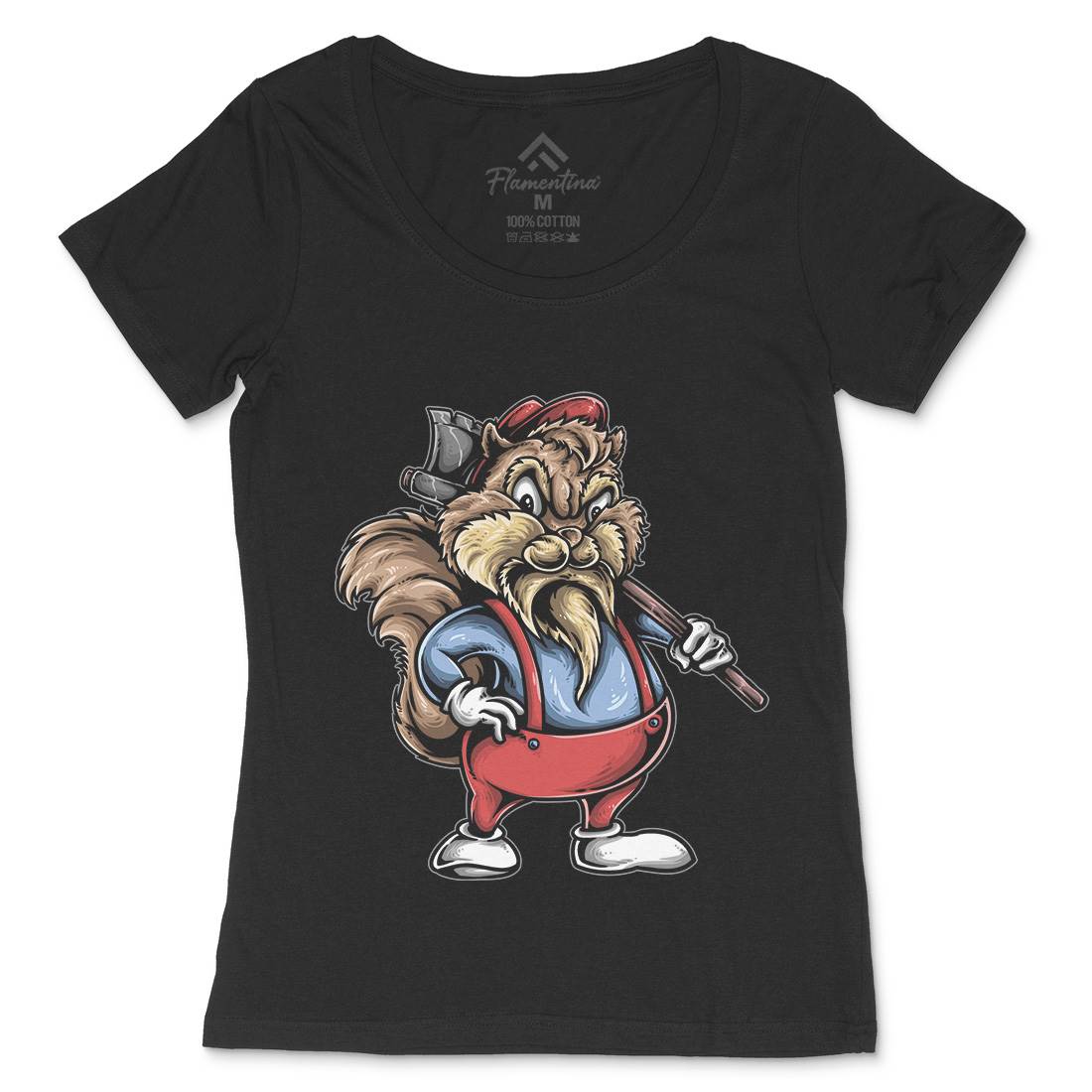 Chip Wood Womens Scoop Neck T-Shirt Animals A409