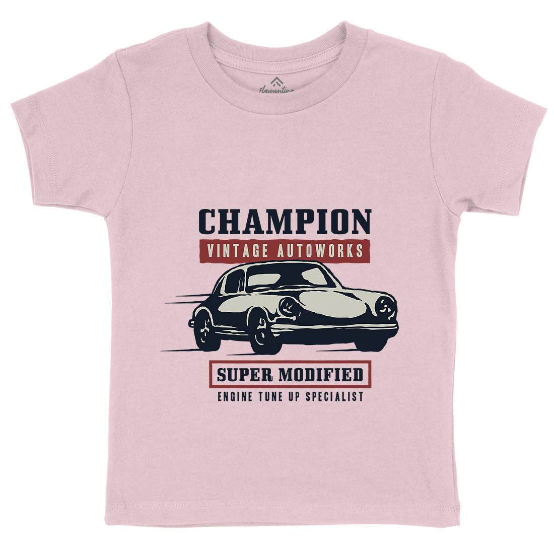 Classic Race Kids Crew Neck T-Shirt Cars A411