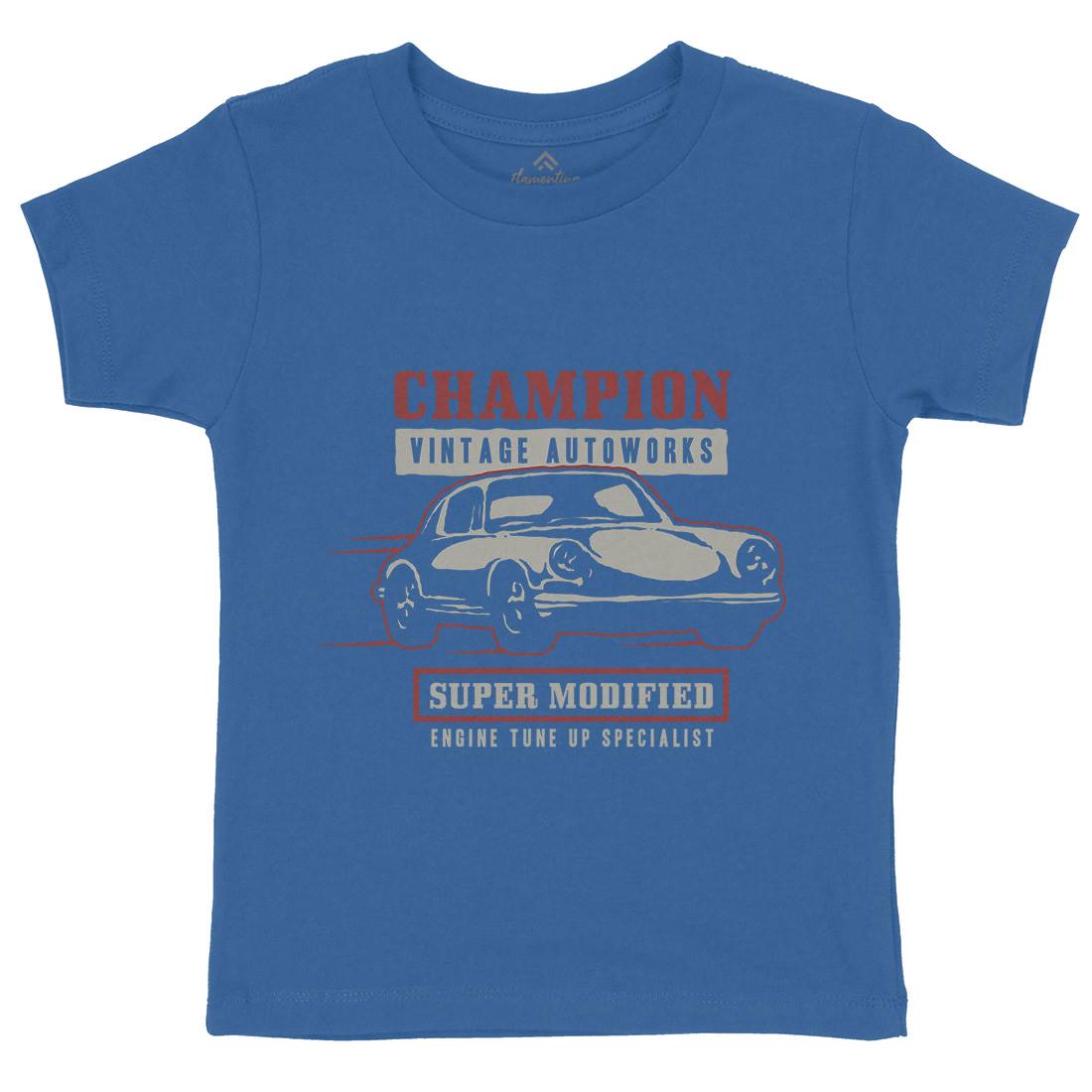 Classic Race Kids Crew Neck T-Shirt Cars A411