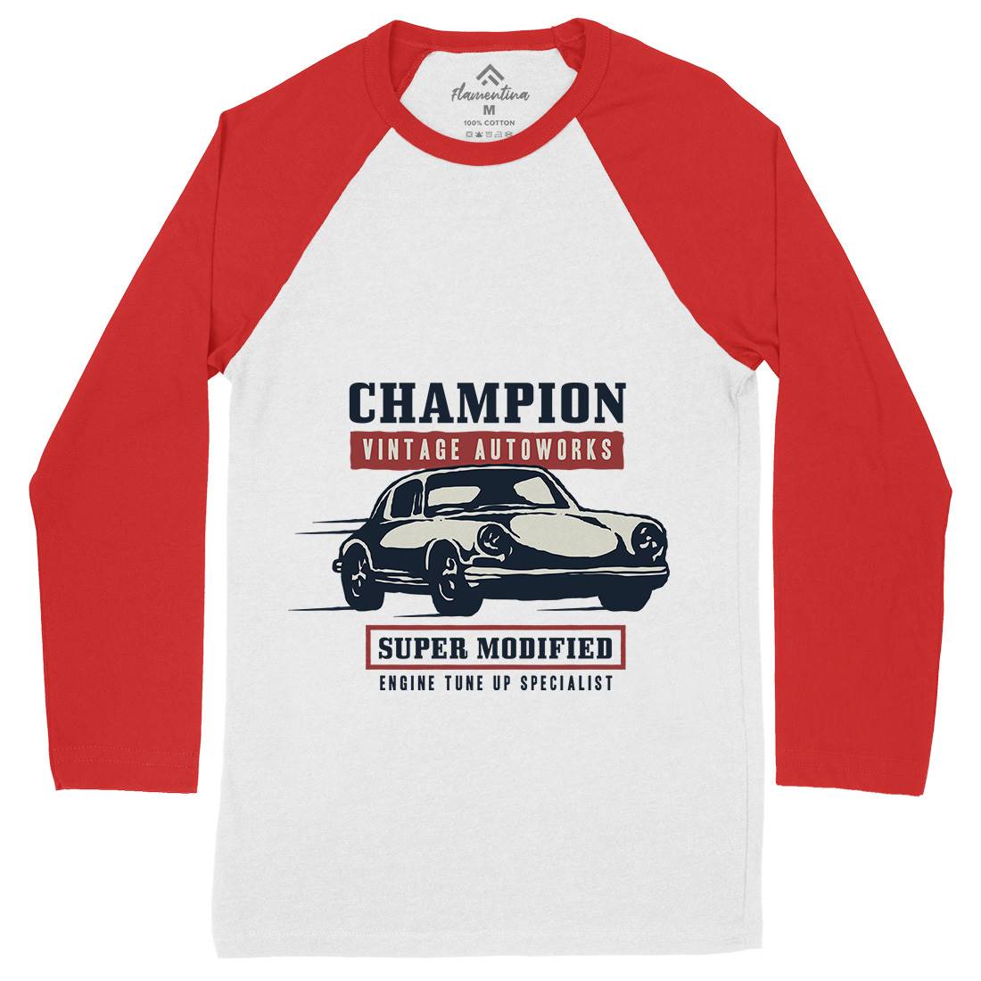 Classic Race Mens Long Sleeve Baseball T-Shirt Cars A411