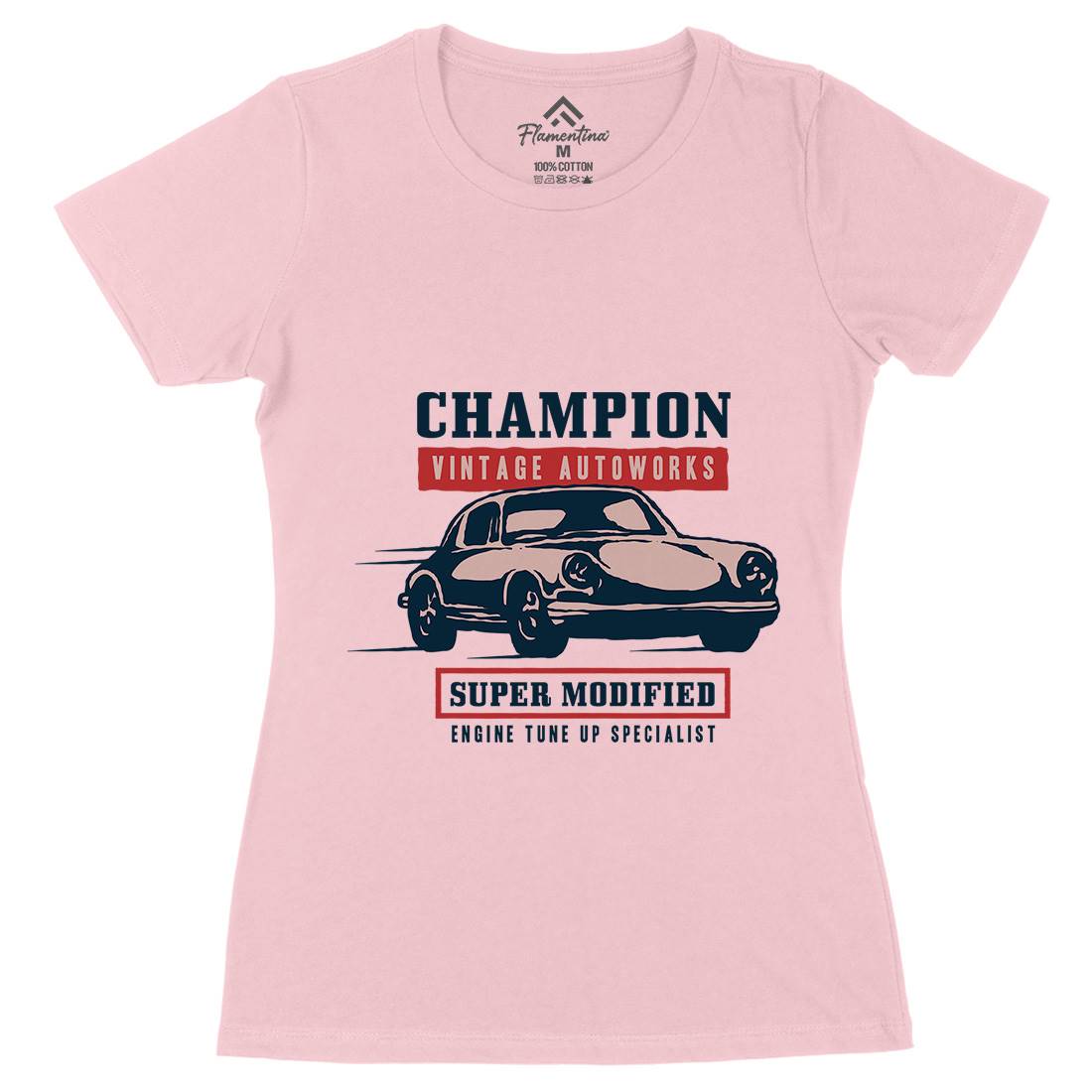Classic Race Womens Organic Crew Neck T-Shirt Cars A411