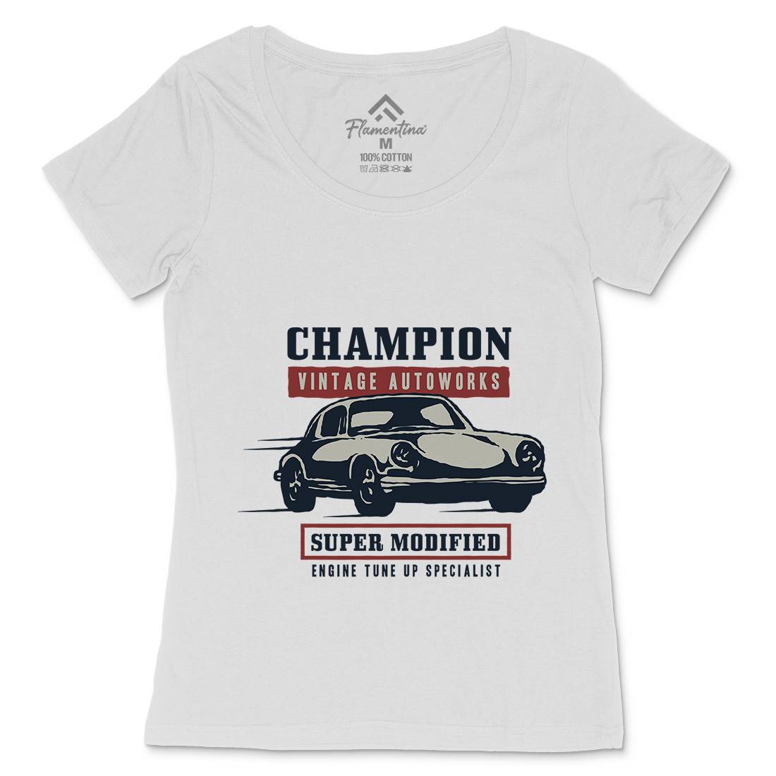 Classic Race Womens Scoop Neck T-Shirt Cars A411