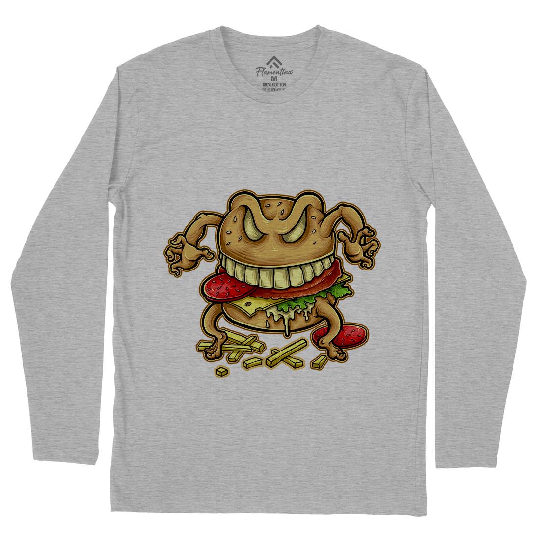 Curse Of The Burger Mens Long Sleeve T-Shirt Food A412