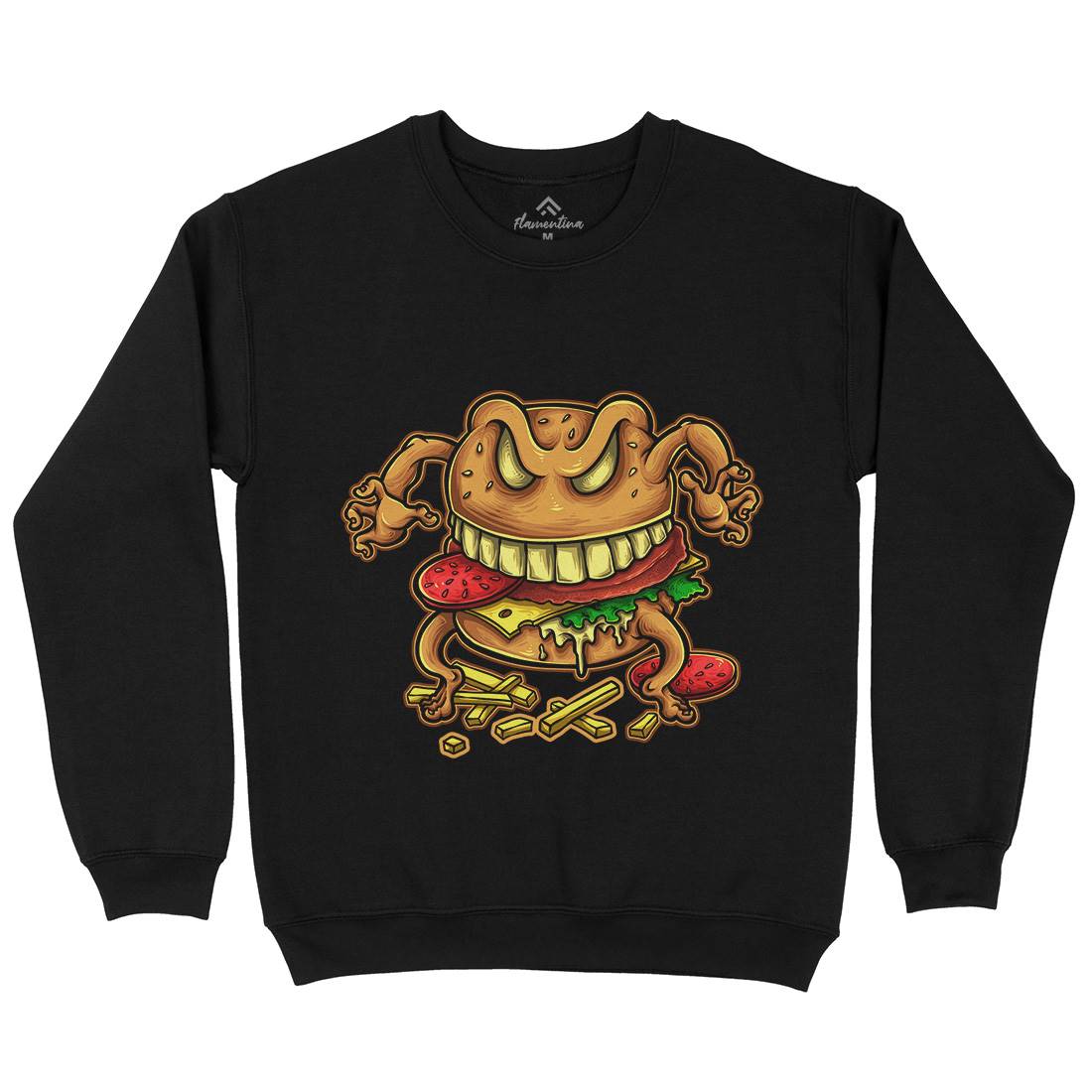 Curse Of The Burger Mens Crew Neck Sweatshirt Food A412