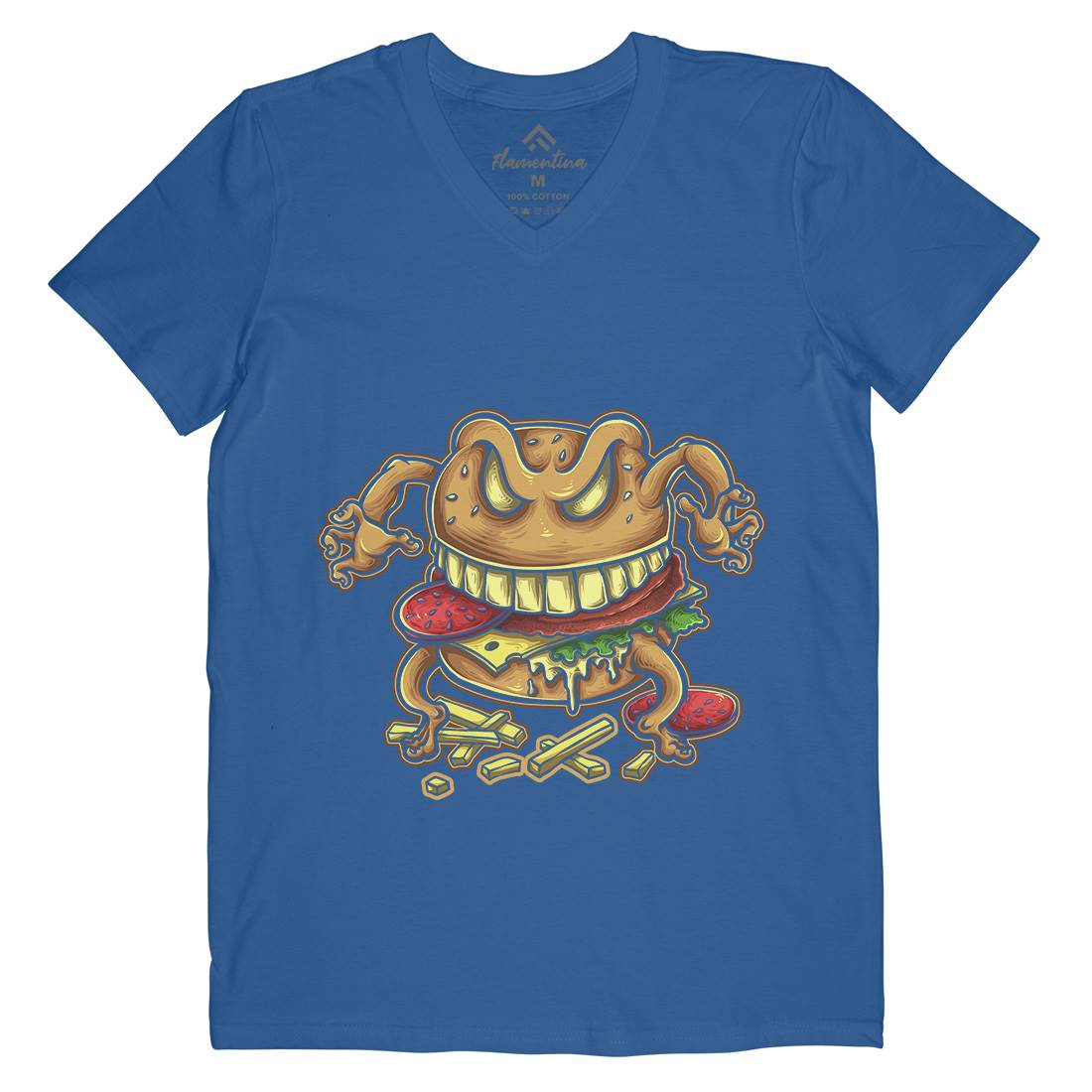Curse Of The Burger Mens V-Neck T-Shirt Food A412