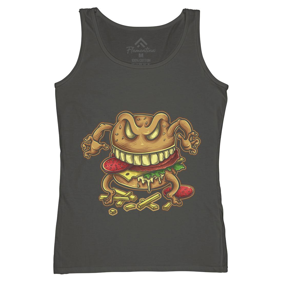 Curse Of The Burger Womens Organic Tank Top Vest Food A412