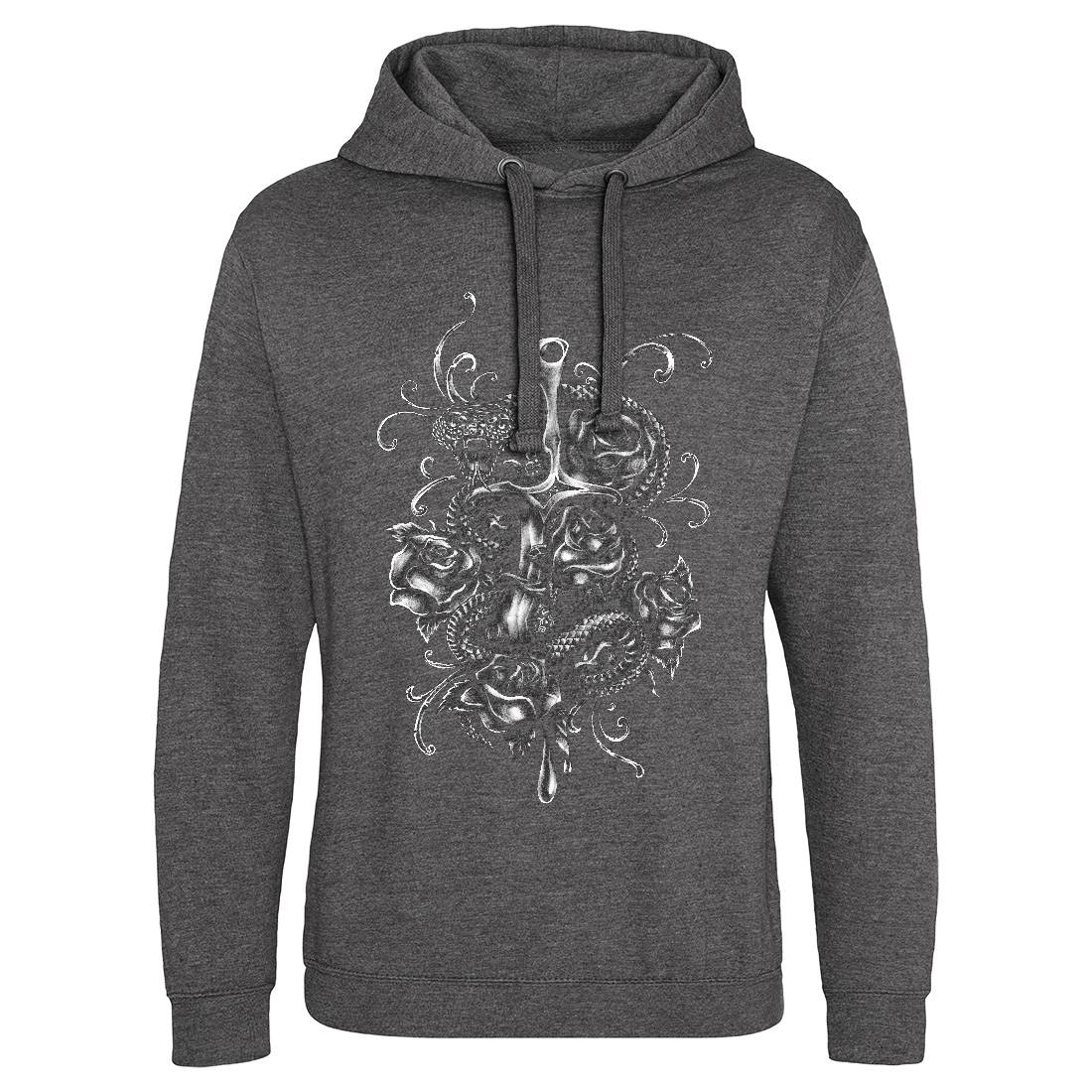 Dagger And Snake Mens Hoodie Without Pocket Tattoo A413