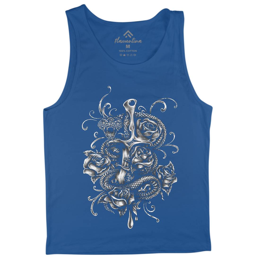 Dagger And Snake Mens Tank Top Vest Tattoo A413