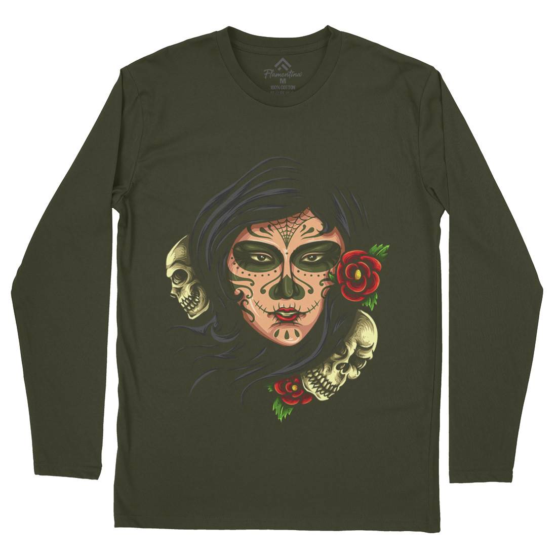 Day Of The Dead Mens Long Sleeve T-Shirt Retro A414