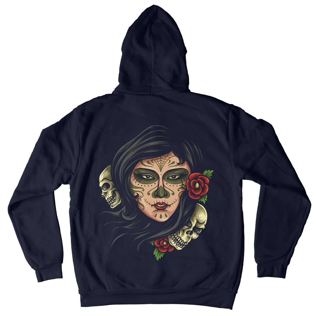 Day Of The Dead Mens Hoodie With Pocket Retro A414