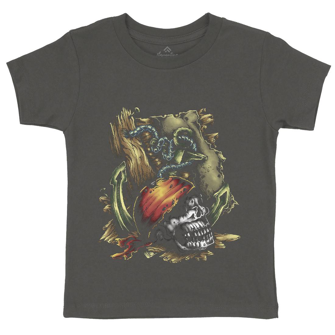 Dead Pirate Kids Organic Crew Neck T-Shirt Navy A415