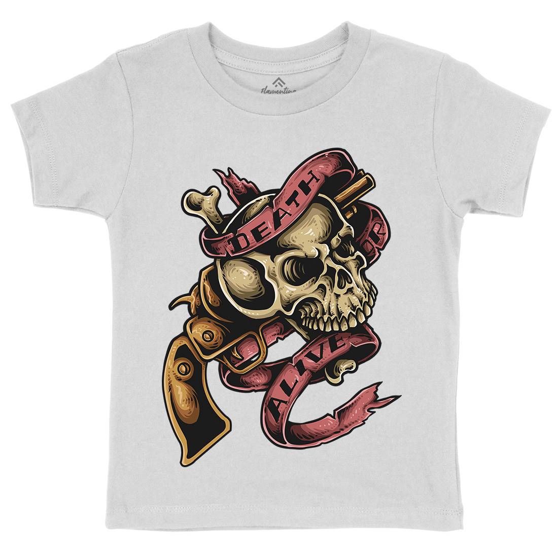 Death Or Alive Kids Crew Neck T-Shirt Navy A416