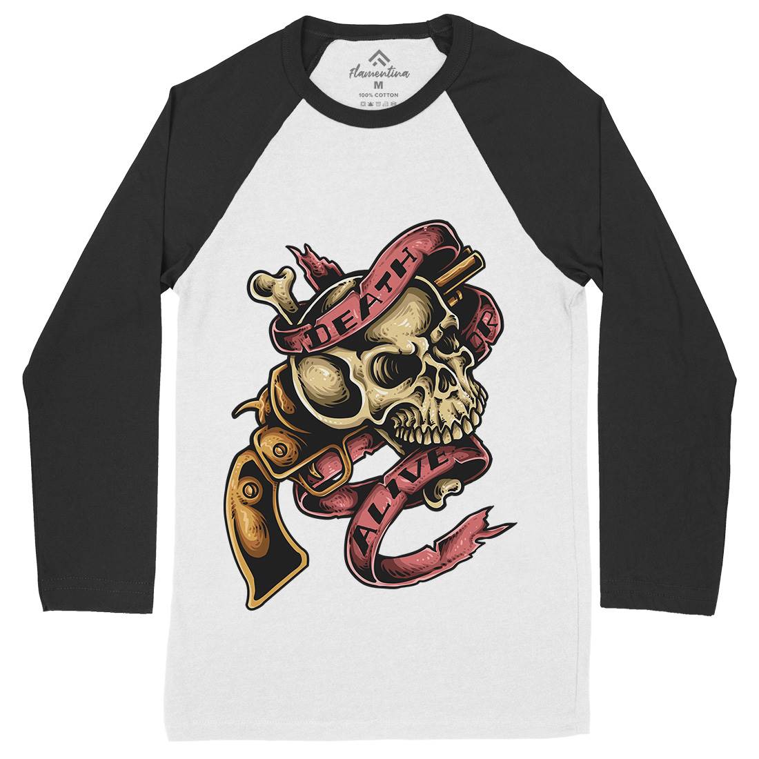 Death Or Alive Mens Long Sleeve Baseball T-Shirt Navy A416