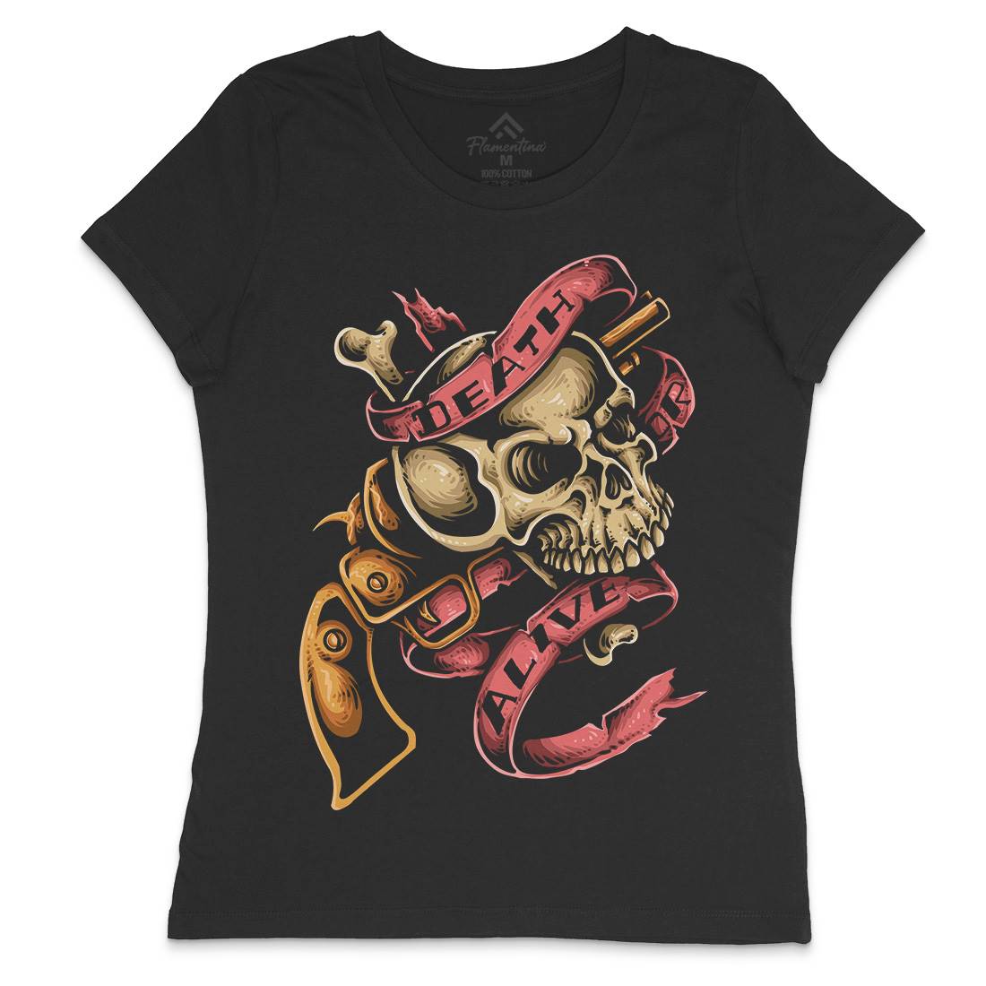 Death Or Alive Womens Crew Neck T-Shirt Navy A416