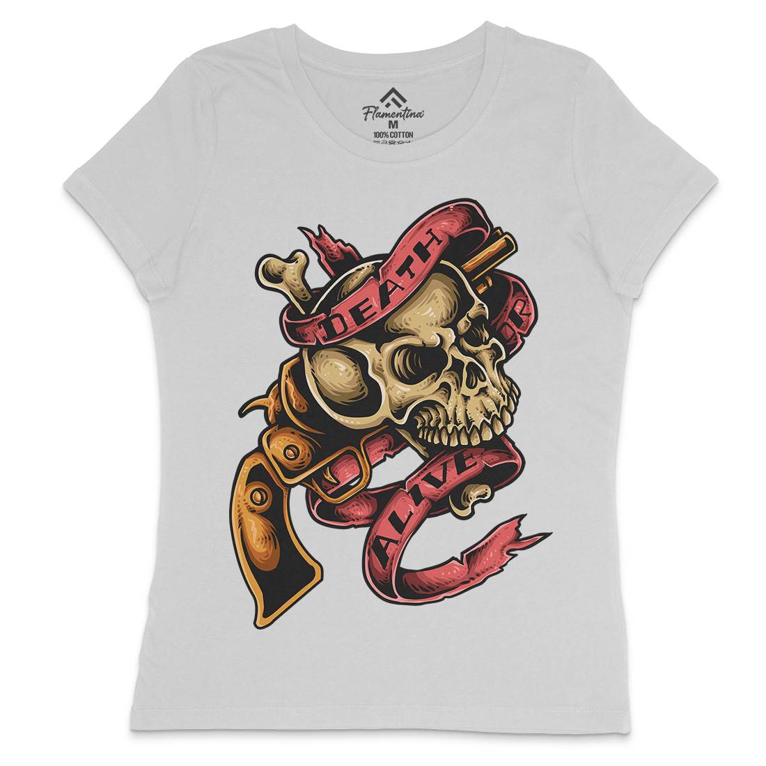 Death Or Alive Womens Crew Neck T-Shirt Navy A416