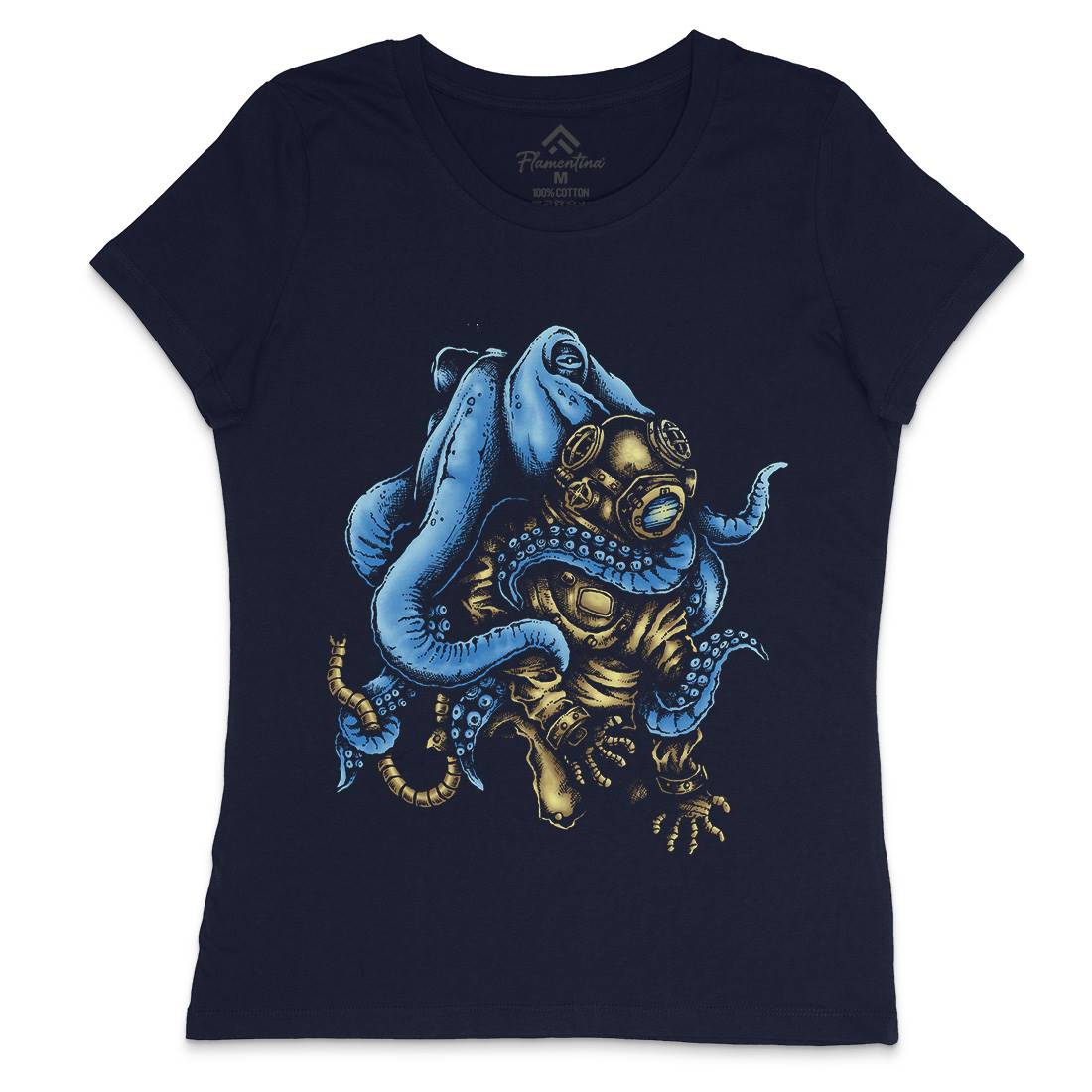 Deep Water Womens Crew Neck T-Shirt Navy A417