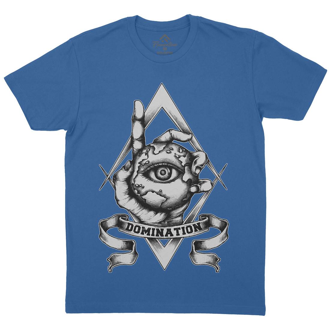 Domination Mens Organic Crew Neck T-Shirt Illuminati A418