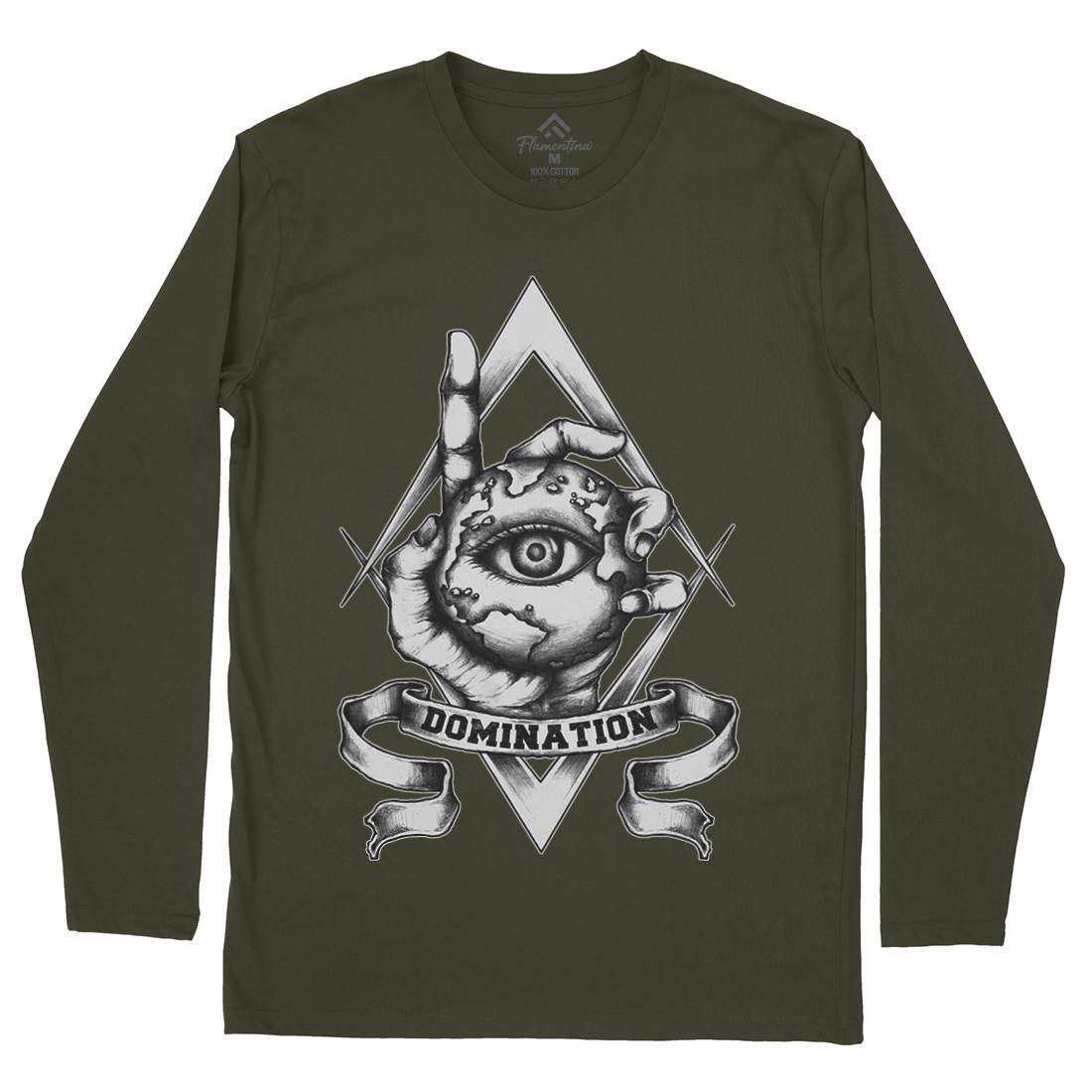 Domination Mens Long Sleeve T-Shirt Illuminati A418