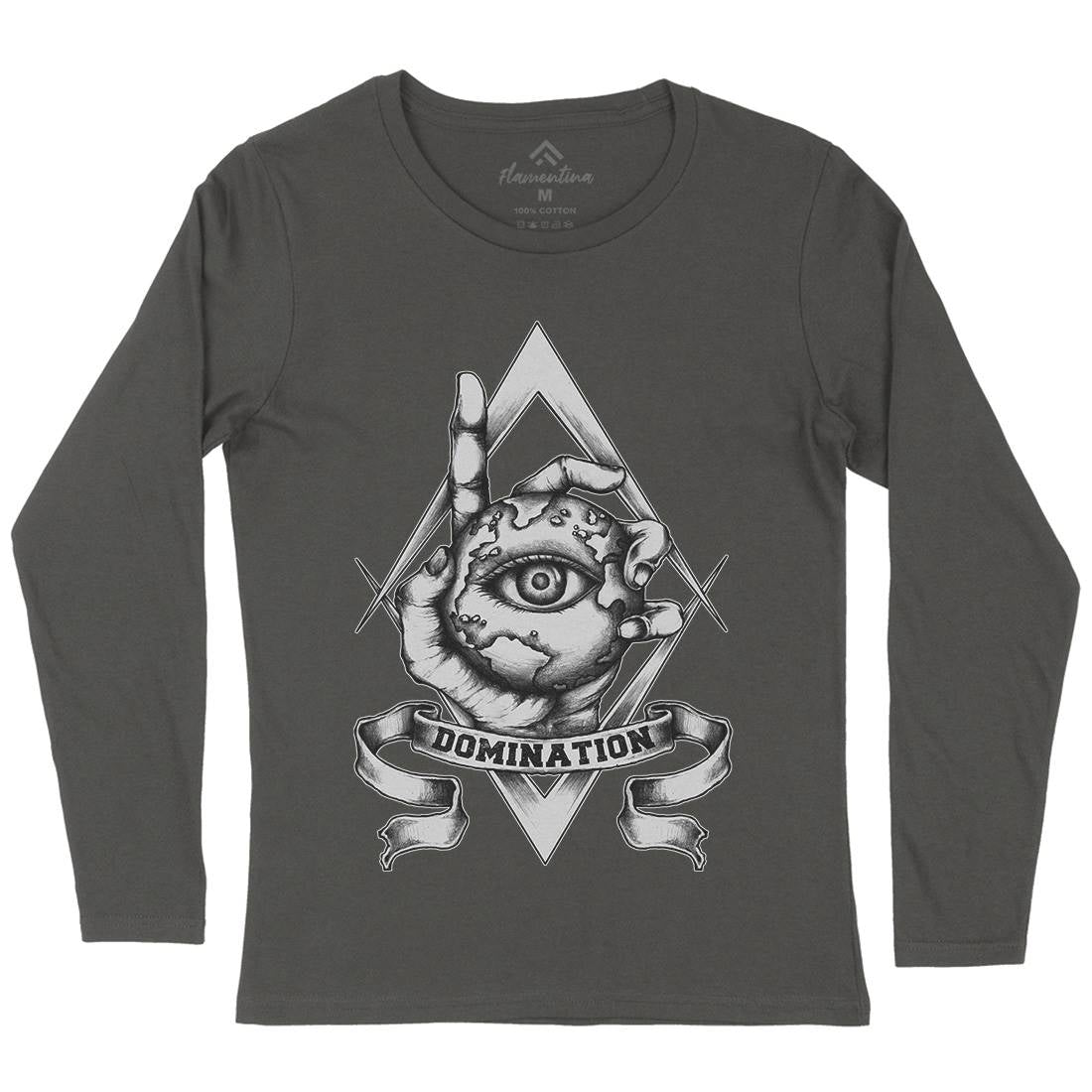 Domination Womens Long Sleeve T-Shirt Illuminati A418