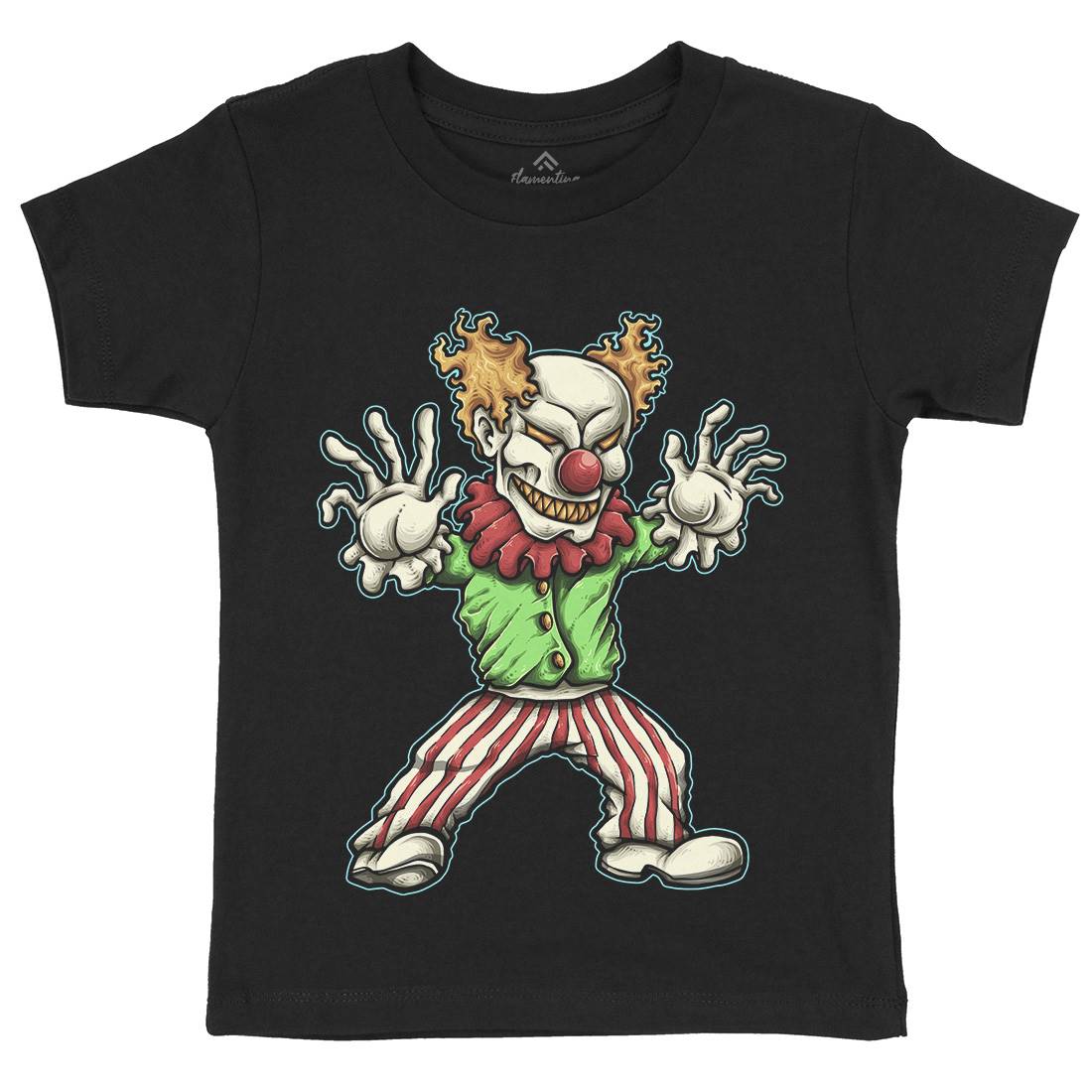 Evil Clown Kids Organic Crew Neck T-Shirt Horror A419