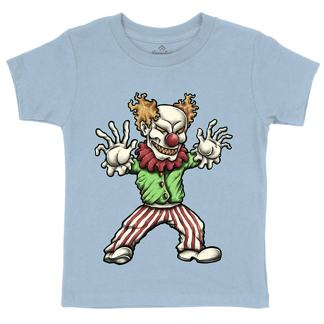 Evil Clown Kids Organic Crew Neck T-Shirt Horror A419