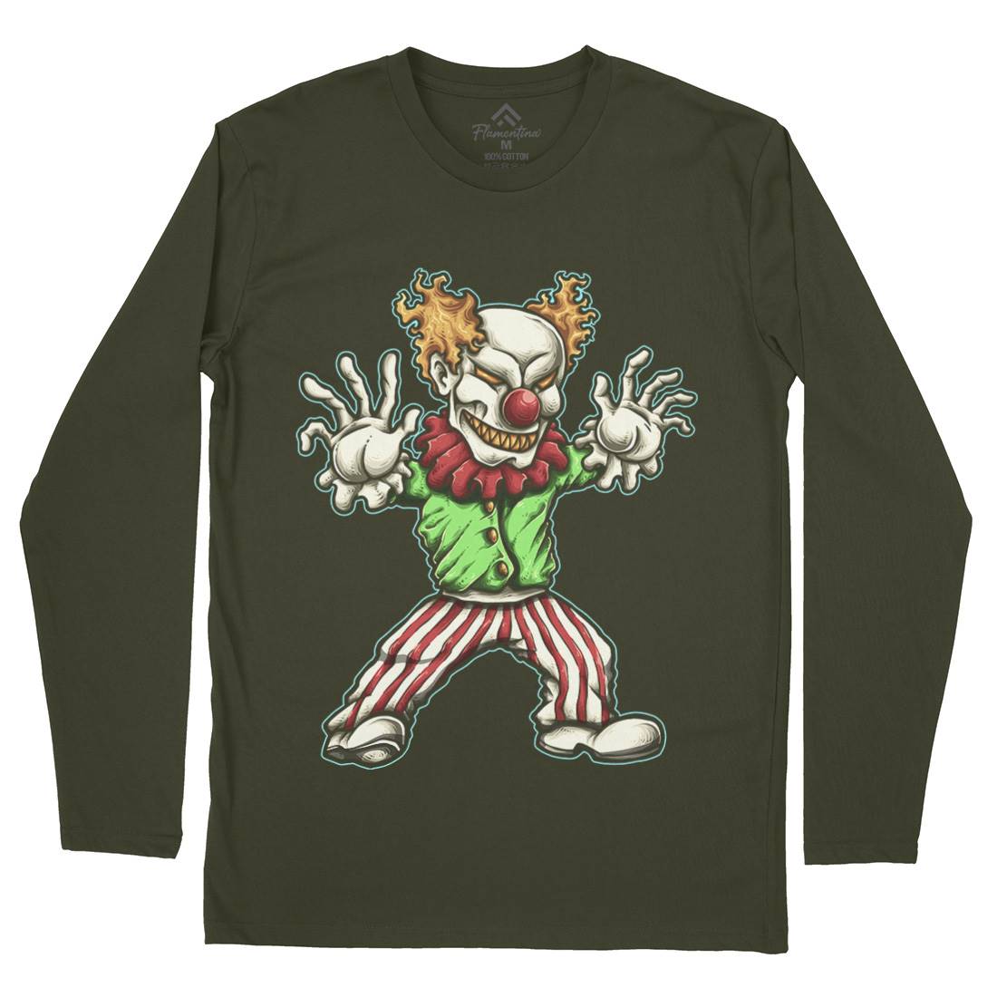 Evil Clown Mens Long Sleeve T-Shirt Horror A419