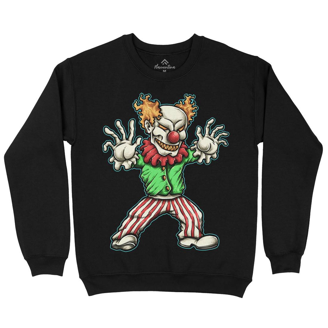 Evil Clown Kids Crew Neck Sweatshirt Horror A419