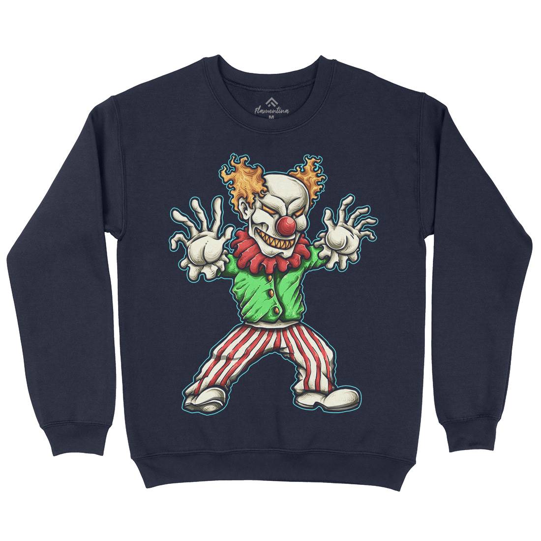 Evil Clown Mens Crew Neck Sweatshirt Horror A419