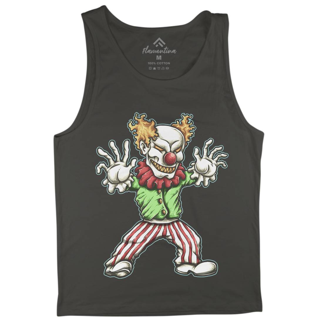 Evil Clown Mens Tank Top Vest Horror A419
