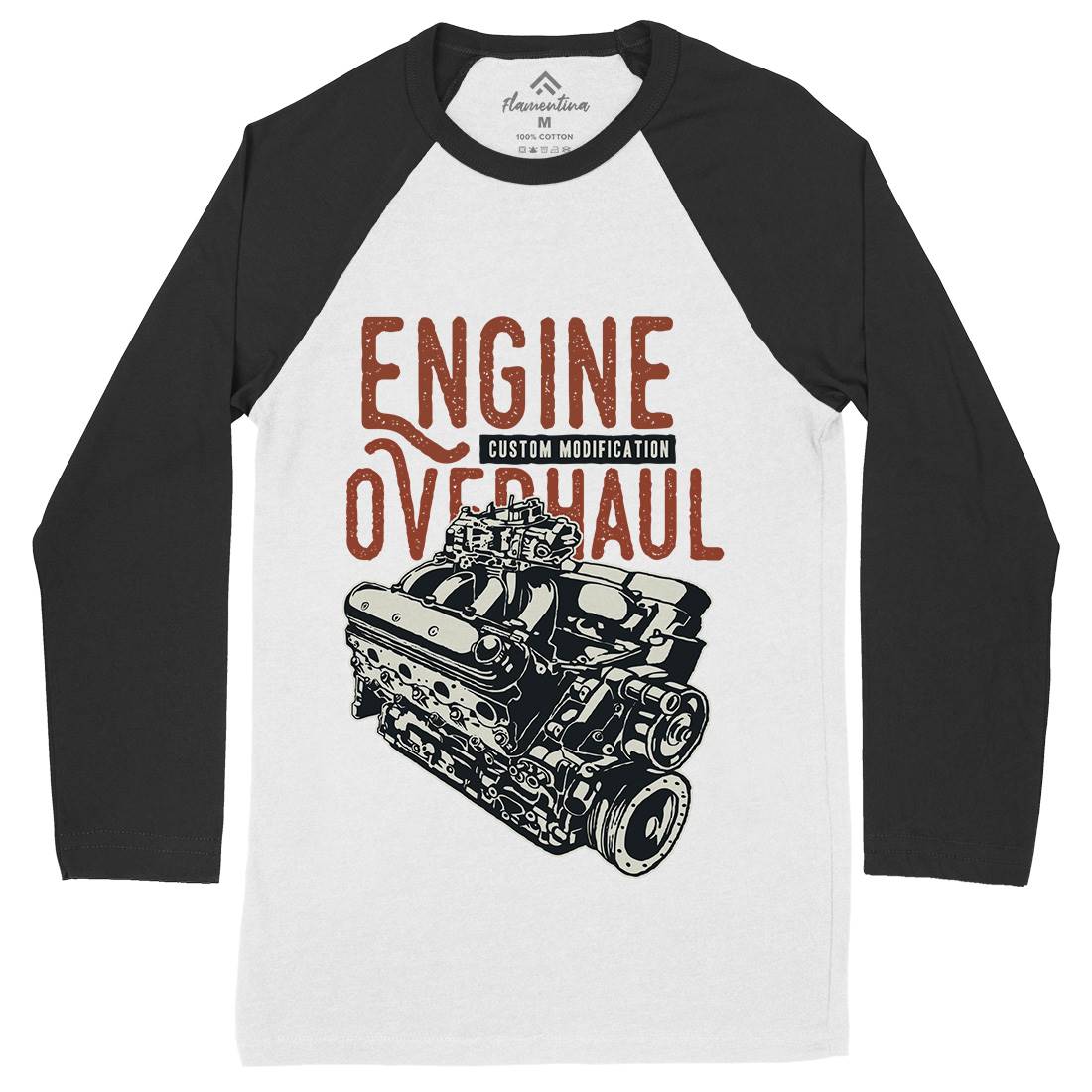 Ex Machina Mens Long Sleeve Baseball T-Shirt Cars A420