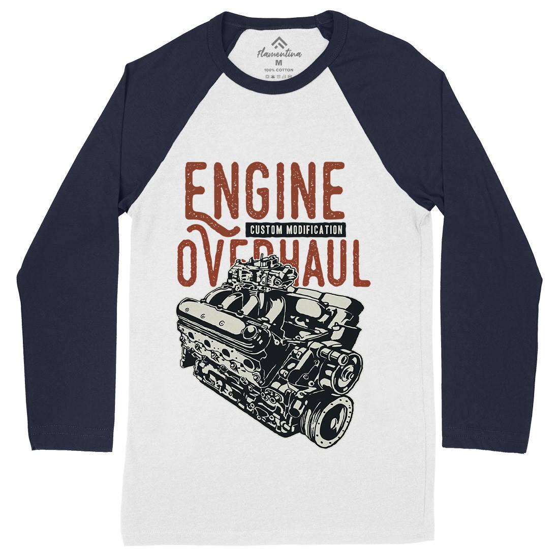 Ex Machina Mens Long Sleeve Baseball T-Shirt Cars A420