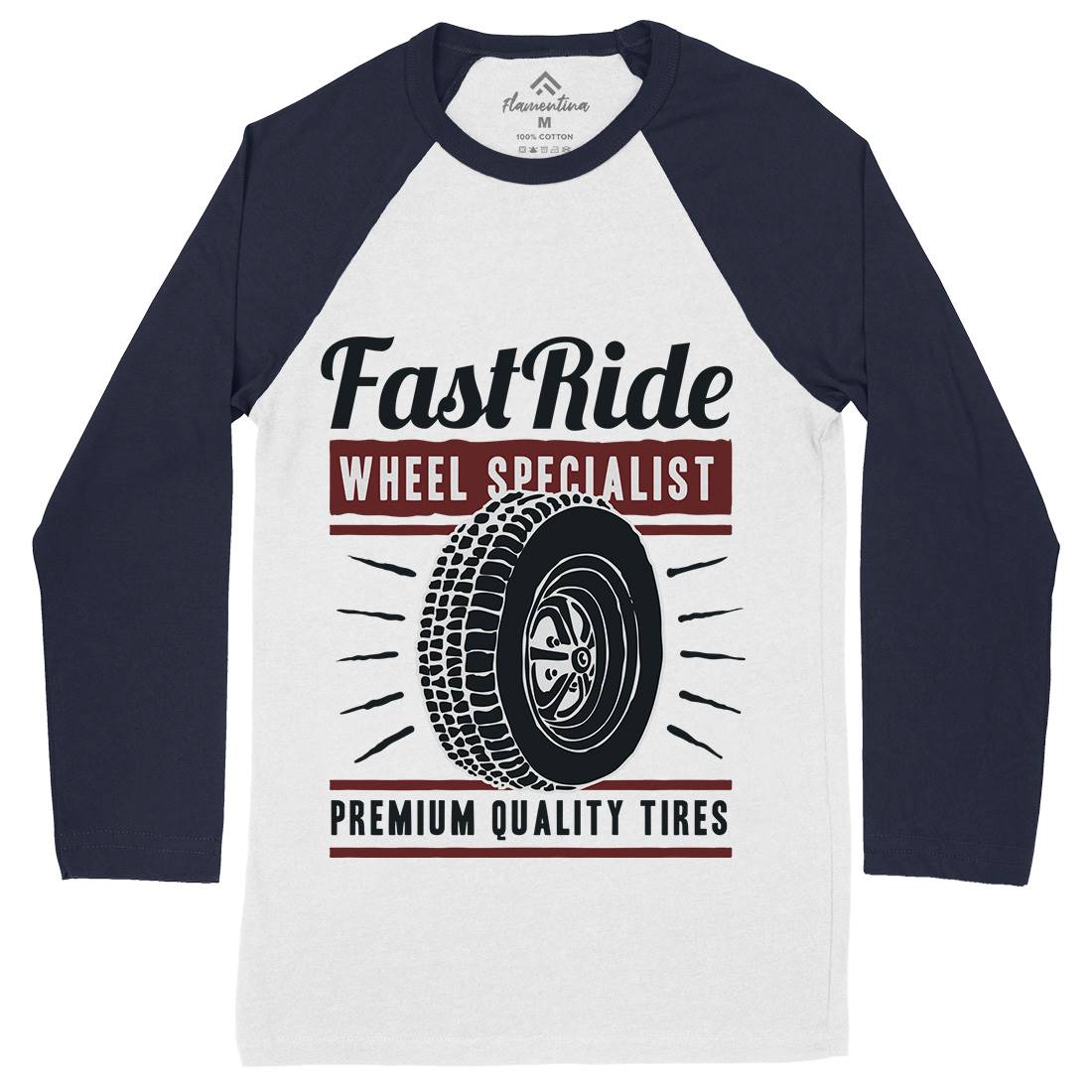 Fast Ride Mens Long Sleeve Baseball T-Shirt Cars A421