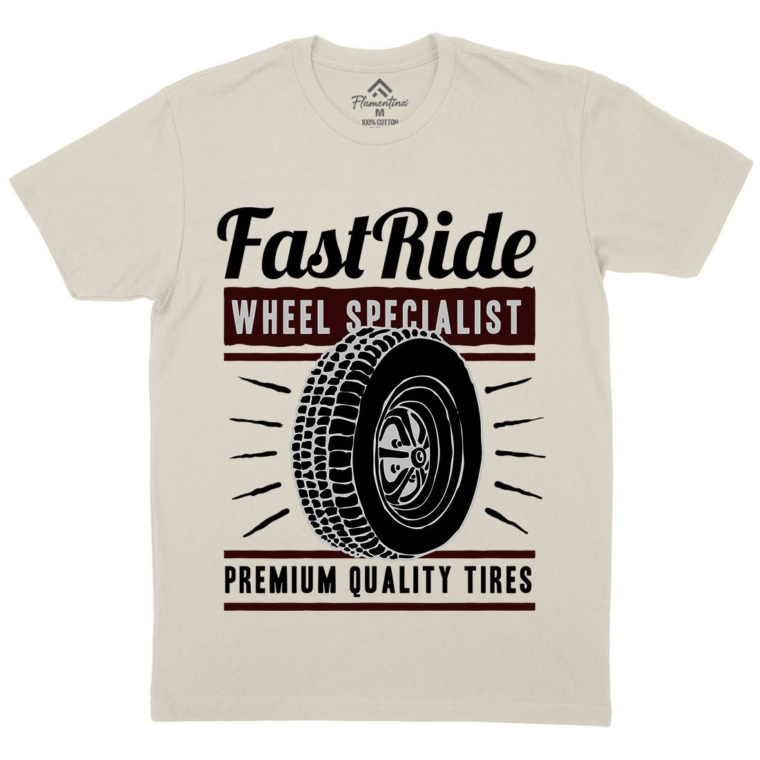 Fast Ride Mens Organic Crew Neck T-Shirt Cars A421
