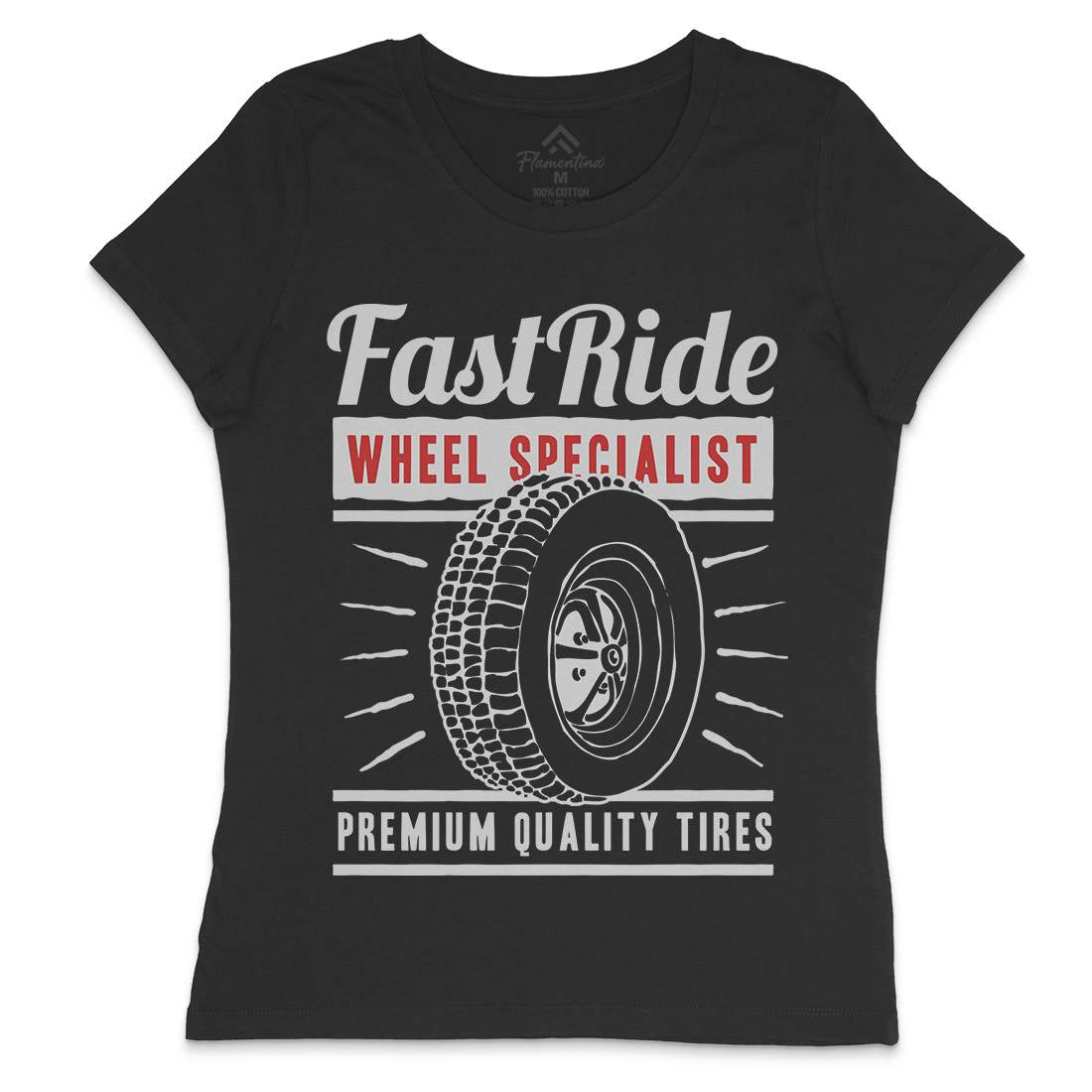 Fast Ride Womens Crew Neck T-Shirt Cars A421