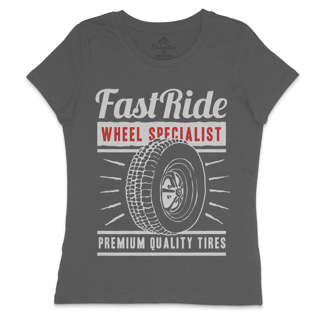 Fast Ride Womens Crew Neck T-Shirt Cars A421