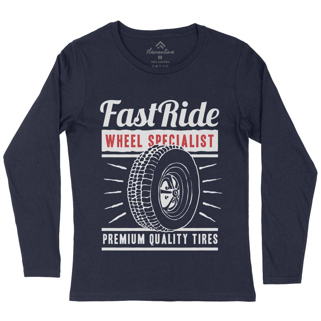 Fast Ride Womens Long Sleeve T-Shirt Cars A421