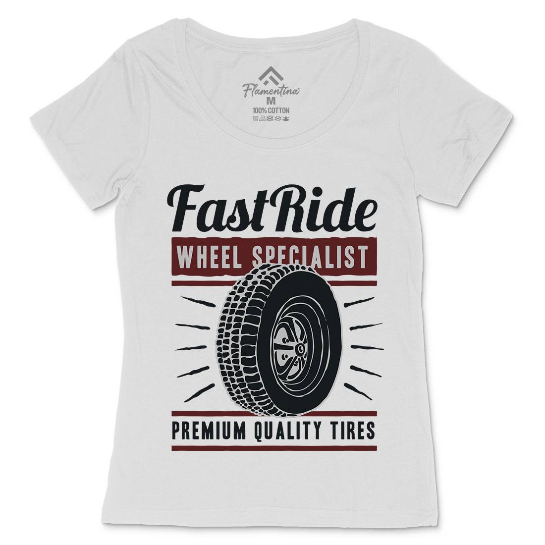 Fast Ride Womens Scoop Neck T-Shirt Cars A421