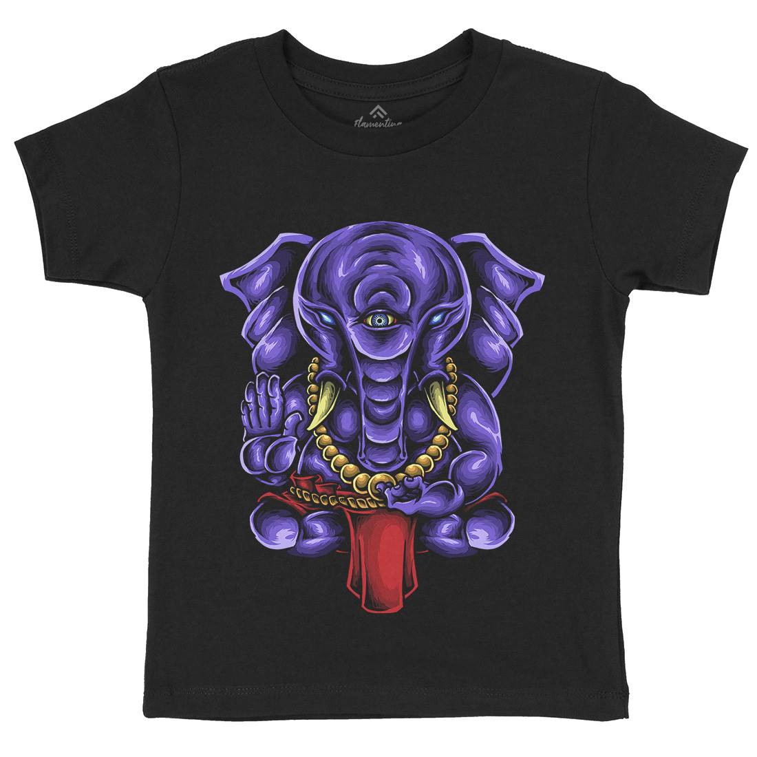 Ganesha Kids Organic Crew Neck T-Shirt Religion A423
