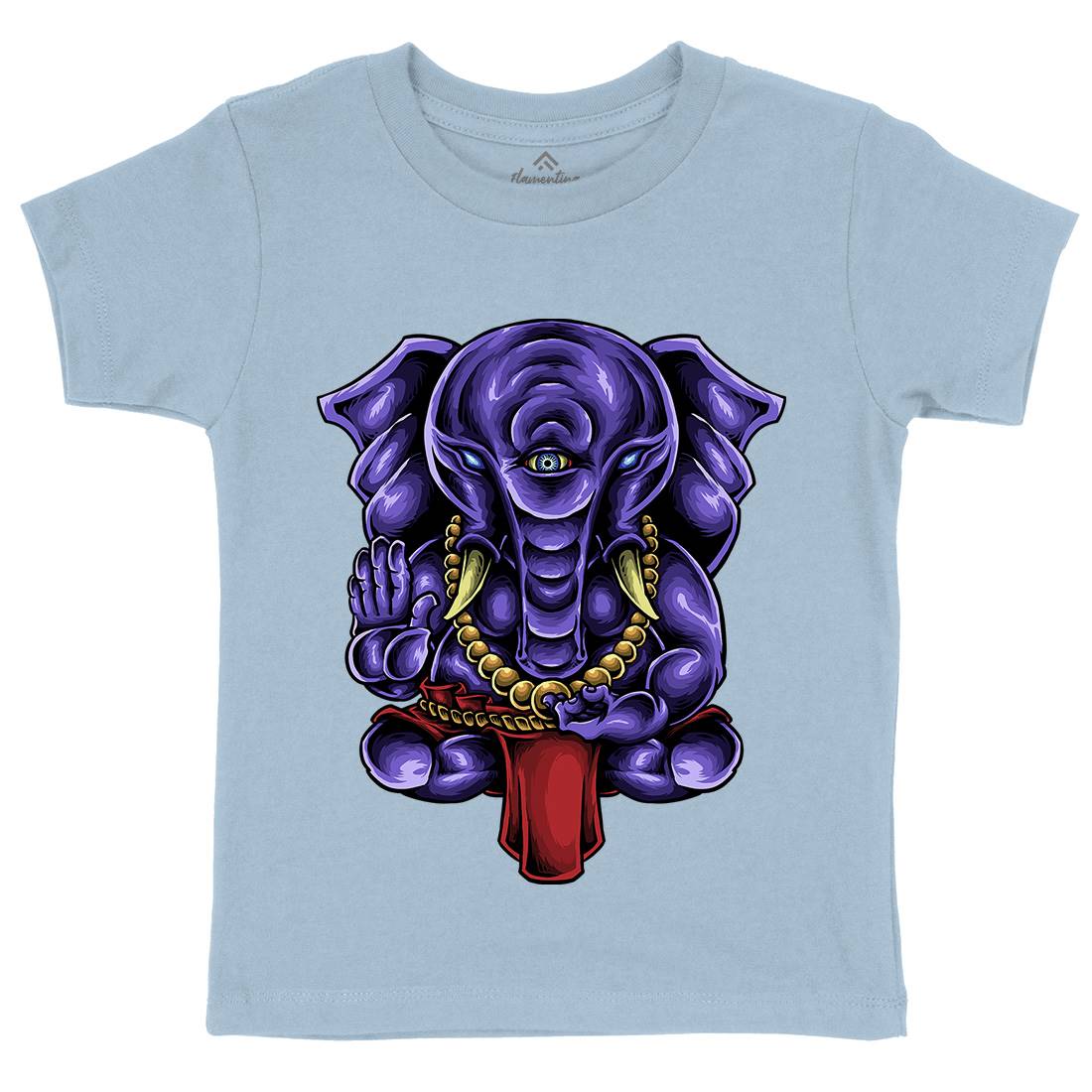 Ganesha Kids Crew Neck T-Shirt Religion A423