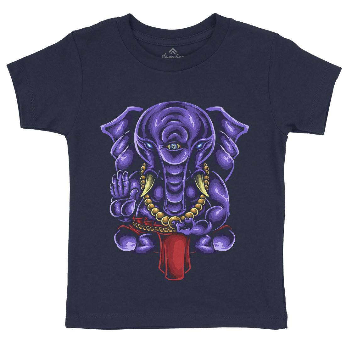 Ganesha Kids Crew Neck T-Shirt Religion A423