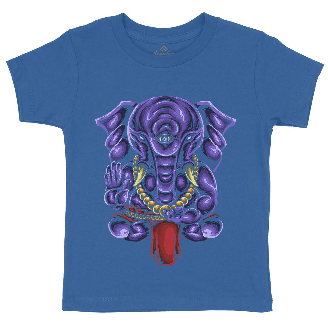 Ganesha Kids Organic Crew Neck T-Shirt Religion A423