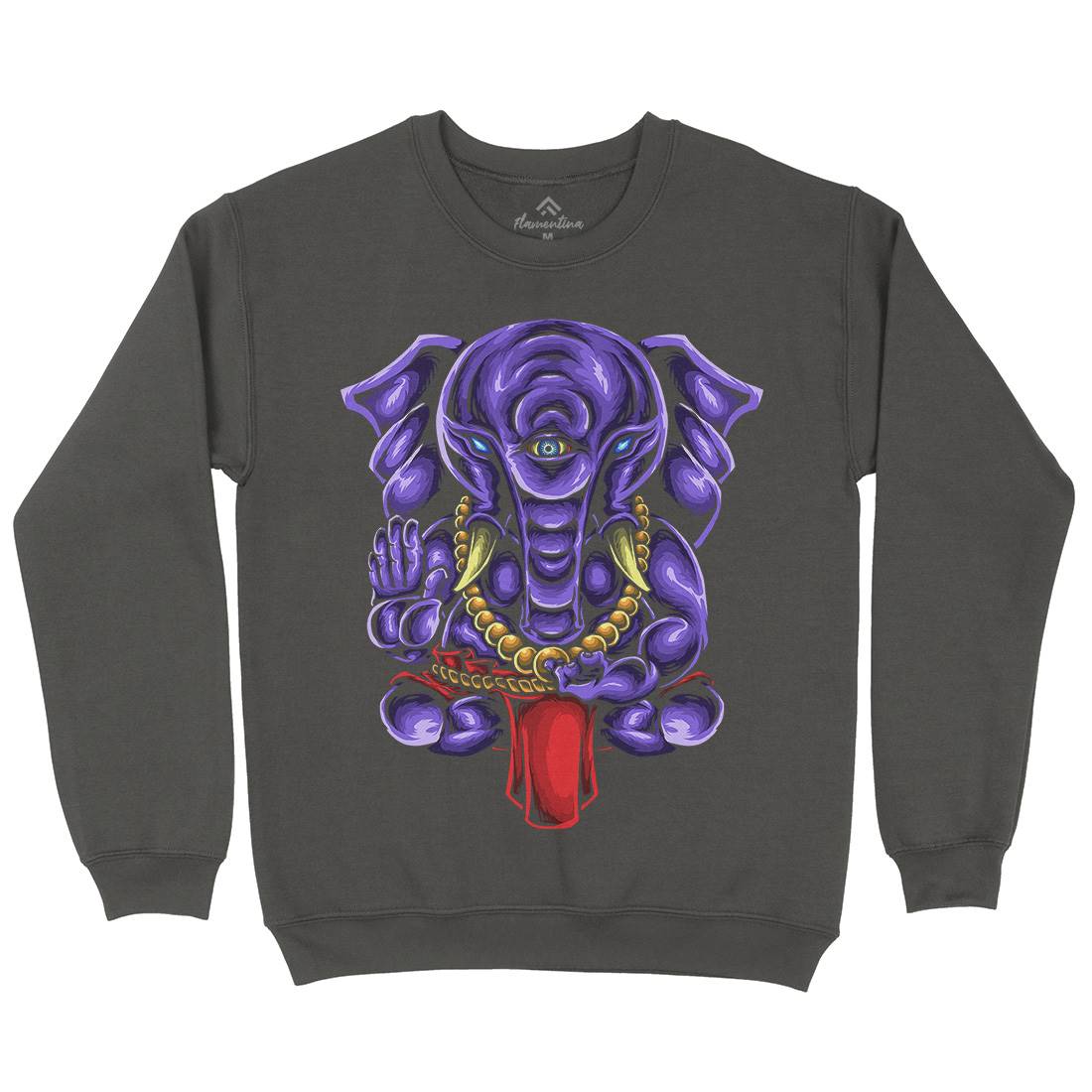 Ganesha Mens Crew Neck Sweatshirt Religion A423