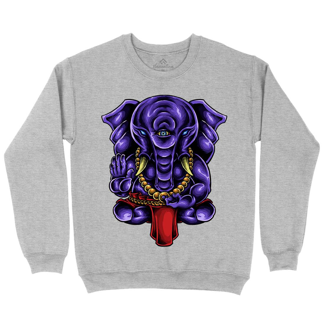 Ganesha Mens Crew Neck Sweatshirt Religion A423