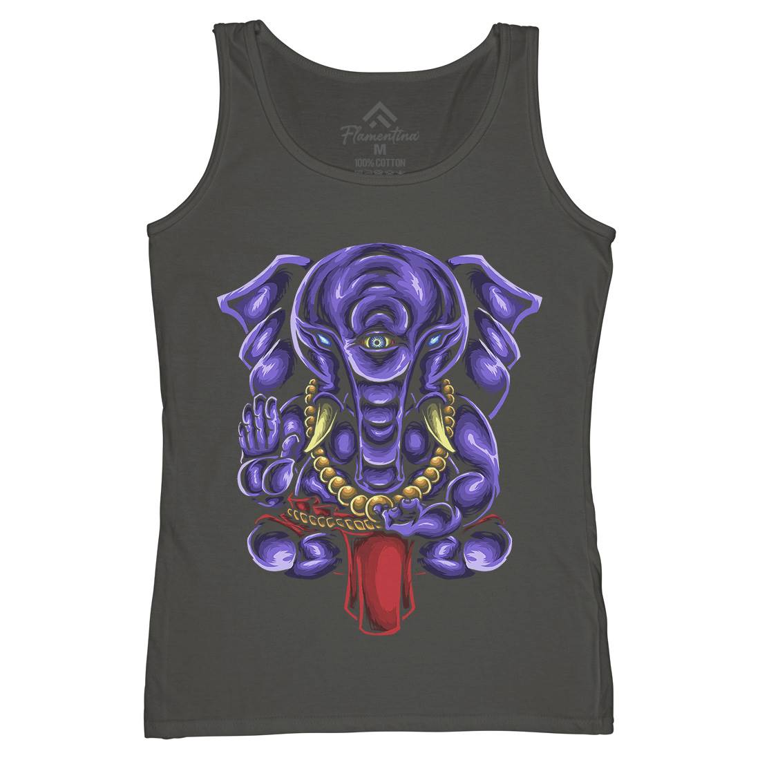 Ganesha Womens Organic Tank Top Vest Religion A423